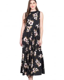 frill neck lace top flowy maxi dress